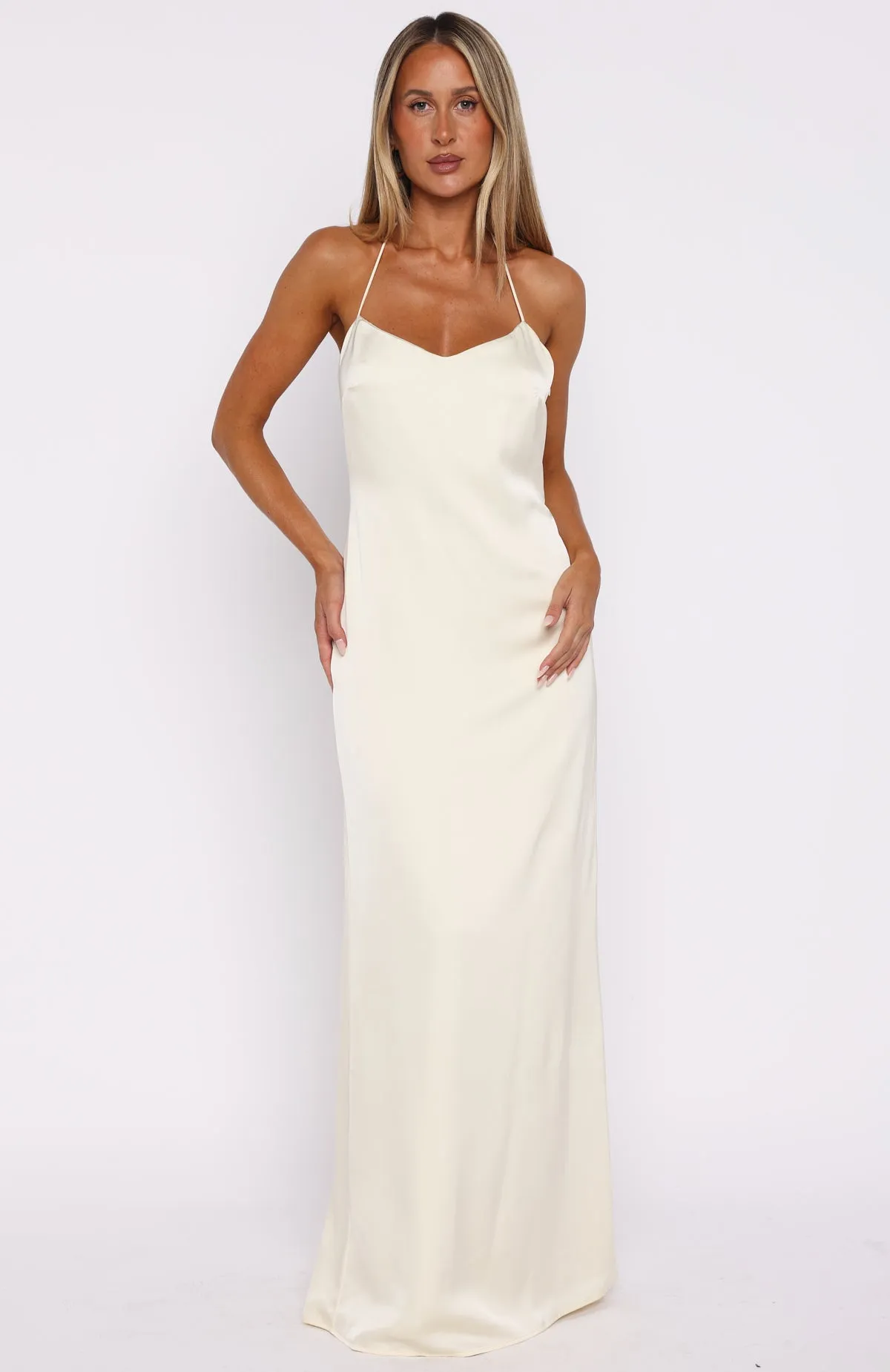 Amore Maxi Dress Lemon Garment Washed Finish