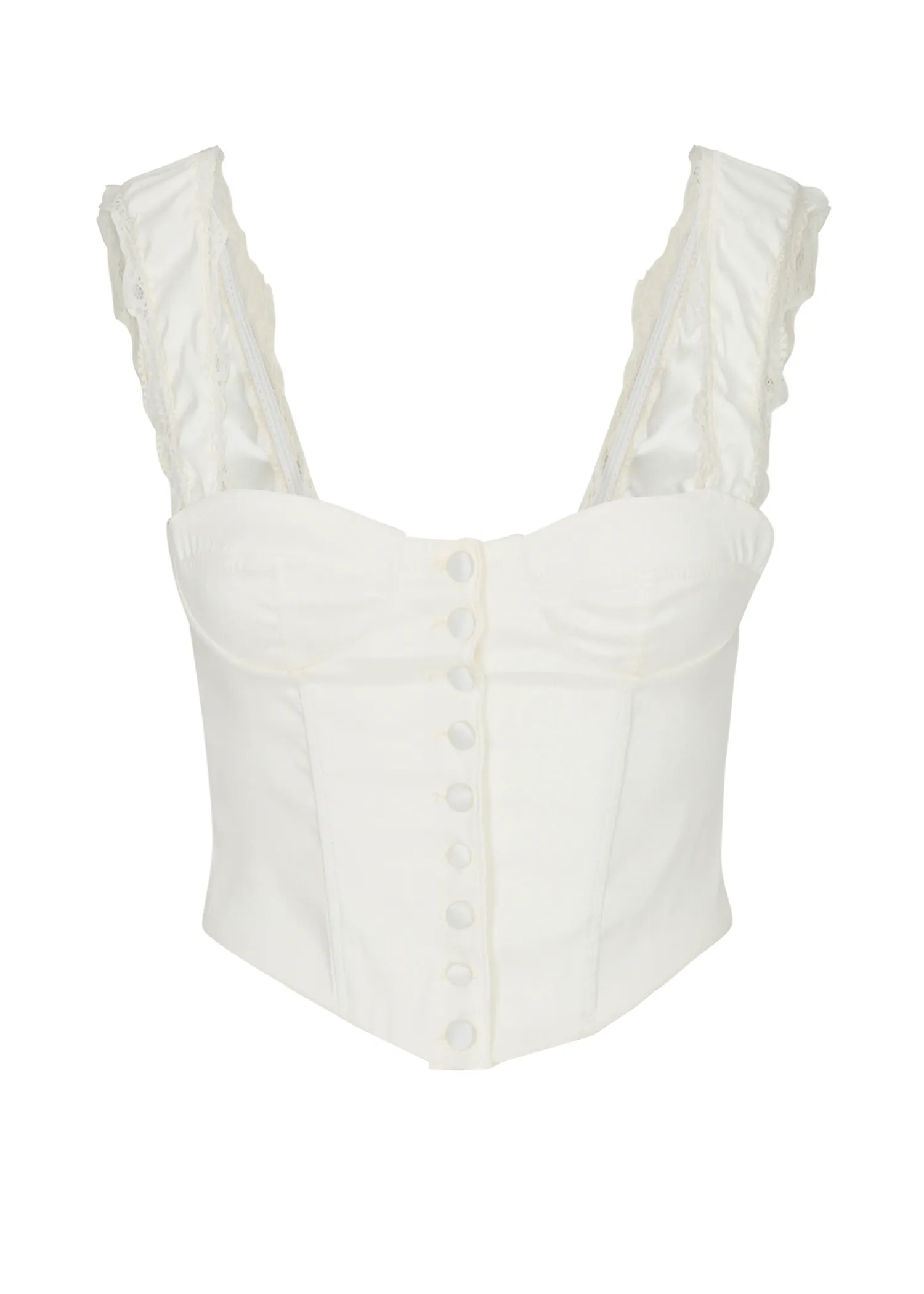 Low Profile Collar Amour Lace Up Corset | Ivory