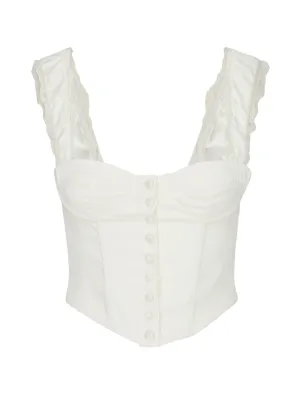 Low Profile Collar Amour Lace Up Corset | Ivory