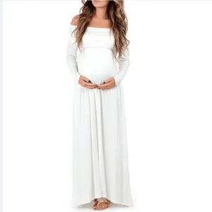 Ankle-Length Off Shoulders Sexy Maternity Dress