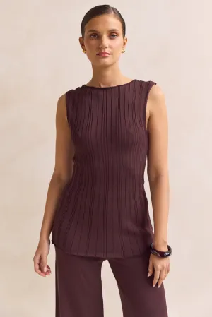 WaterRepellent Coating FlexibleLayeredConstruction Anna Knit Top (Chocolate)