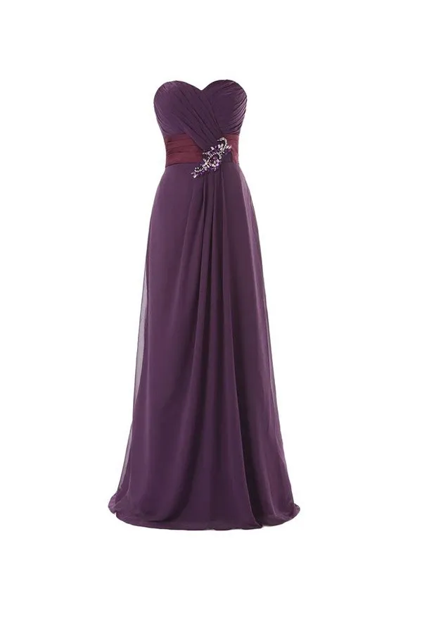 Anneprom A-Line Sweetheart Floor-Length Bridesmaid/Prom Dress With Ruffles APB0055