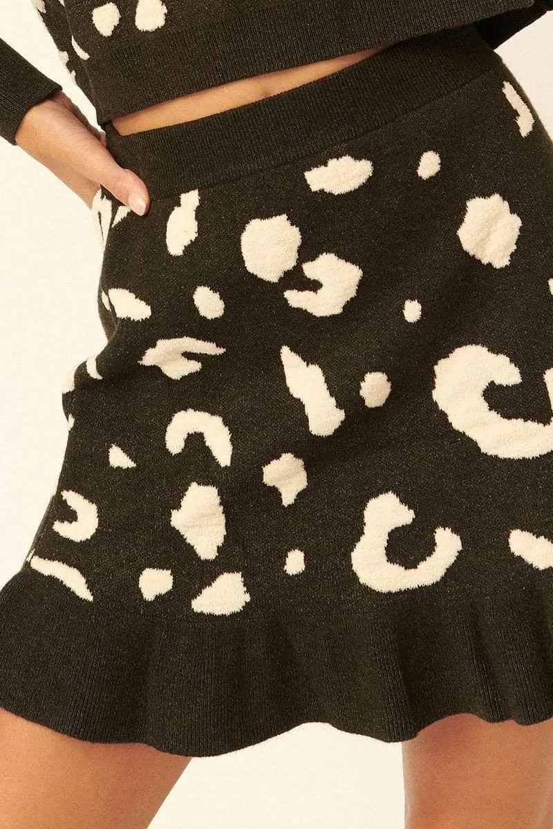 Anne's Leopard-print Knit Mini Skirt