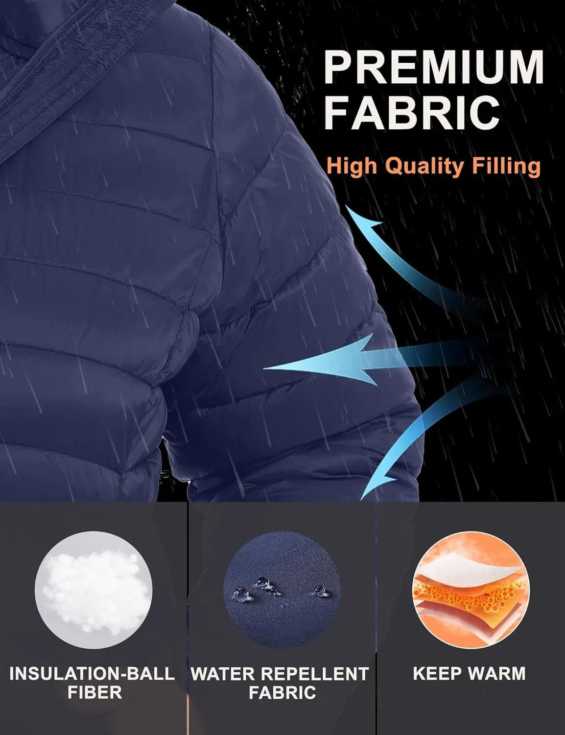 ANOTHER CHOICE Plus Size Packable Puffer Coat for Women, Light Weight Winter Jacket with Hood
