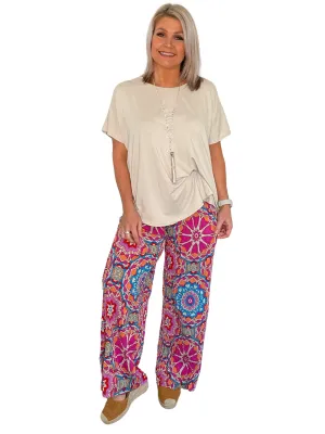 Anthea Aztec Print Floaty Trousers