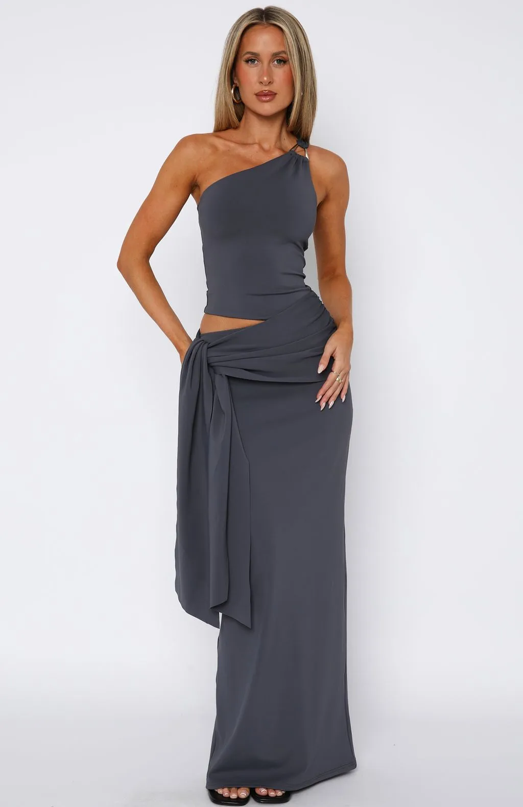 AthleisureCompatible Feel It Now Maxi Dress Charcoal