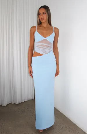 Call Me Up Maxi Dress Blue NonScratchyLining Seamless Construction Design