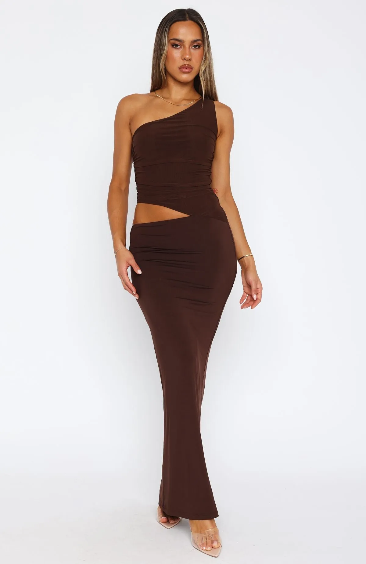 LowMaintenance Give Me The Chance Maxi Dress Chocolate
