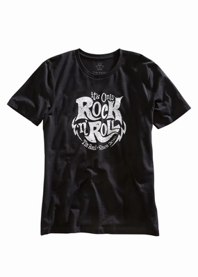 Tin Haul Unisex Black 100% Cotton Its Only Rock n Roll S/S T-Shirt Eco Friendly Material