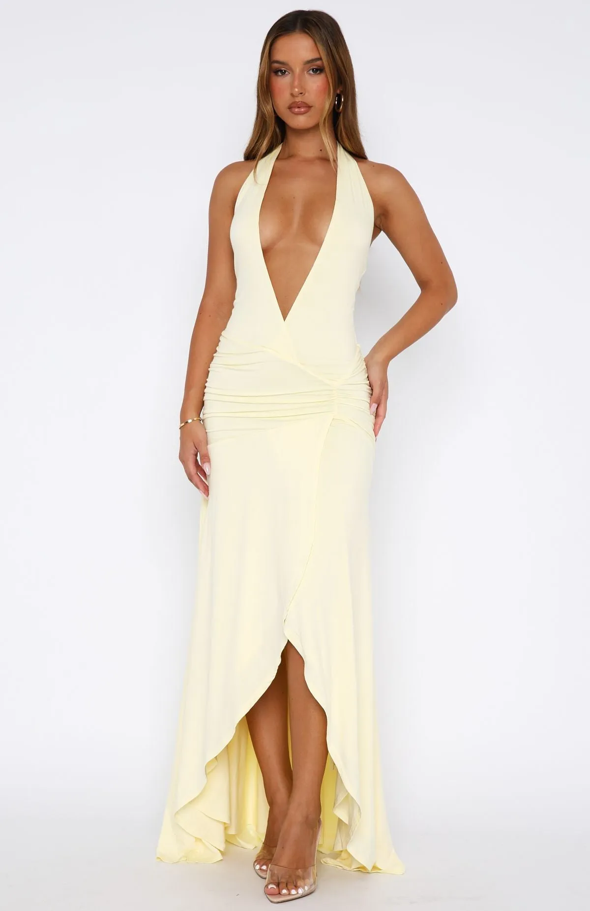 Flatlock Seam Technology Grande Dame Maxi Dress Lemon