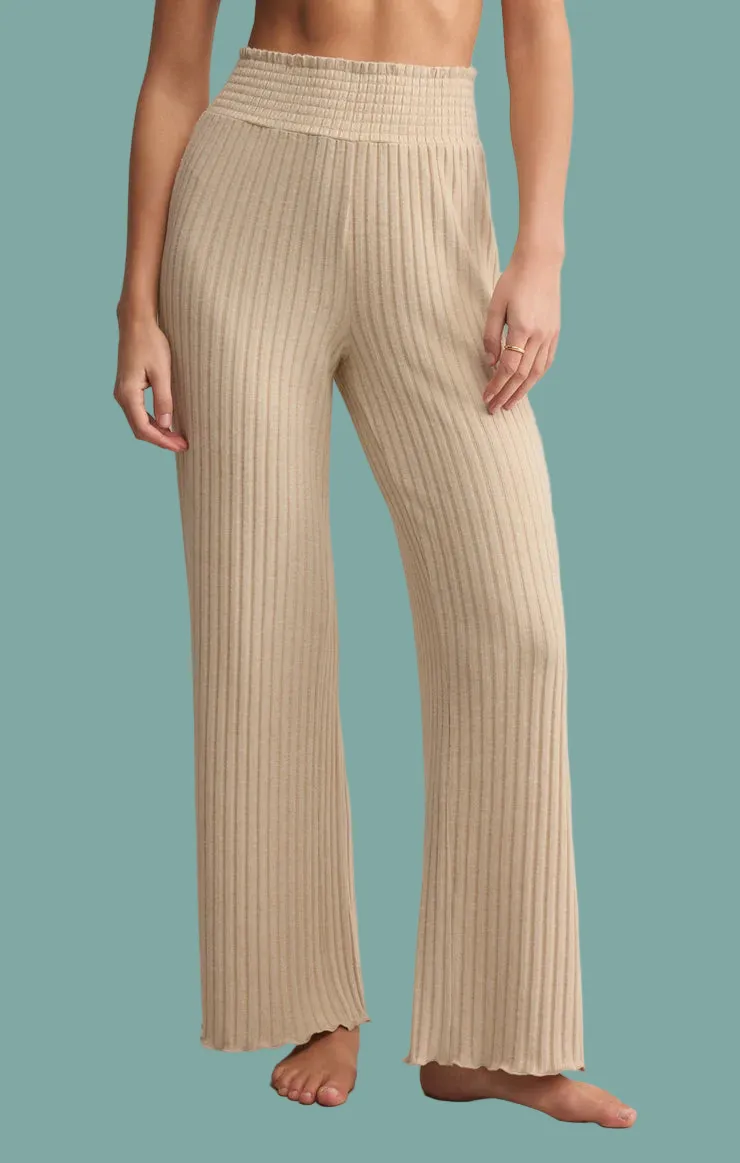 Dawn Smocked Rib Pant Cozy And Stylish