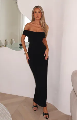 Truth Over Lies Maxi Dress Black Contoured Side Panels AntiSnag Fabric