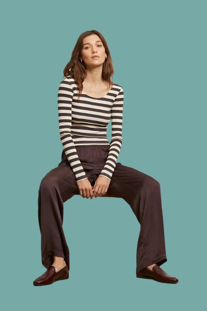 Subtle Texture Weave Anya Stripe Tee