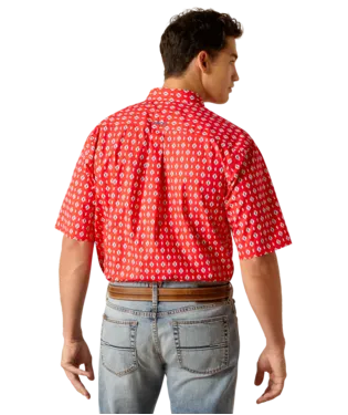 Ariat Men's Classic Fit Decker Short sleeve Shirt - Beacon Red - 10051494
