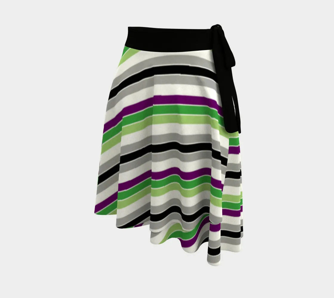Aroace Striped Wrap Skirts | Choose Your Colourway