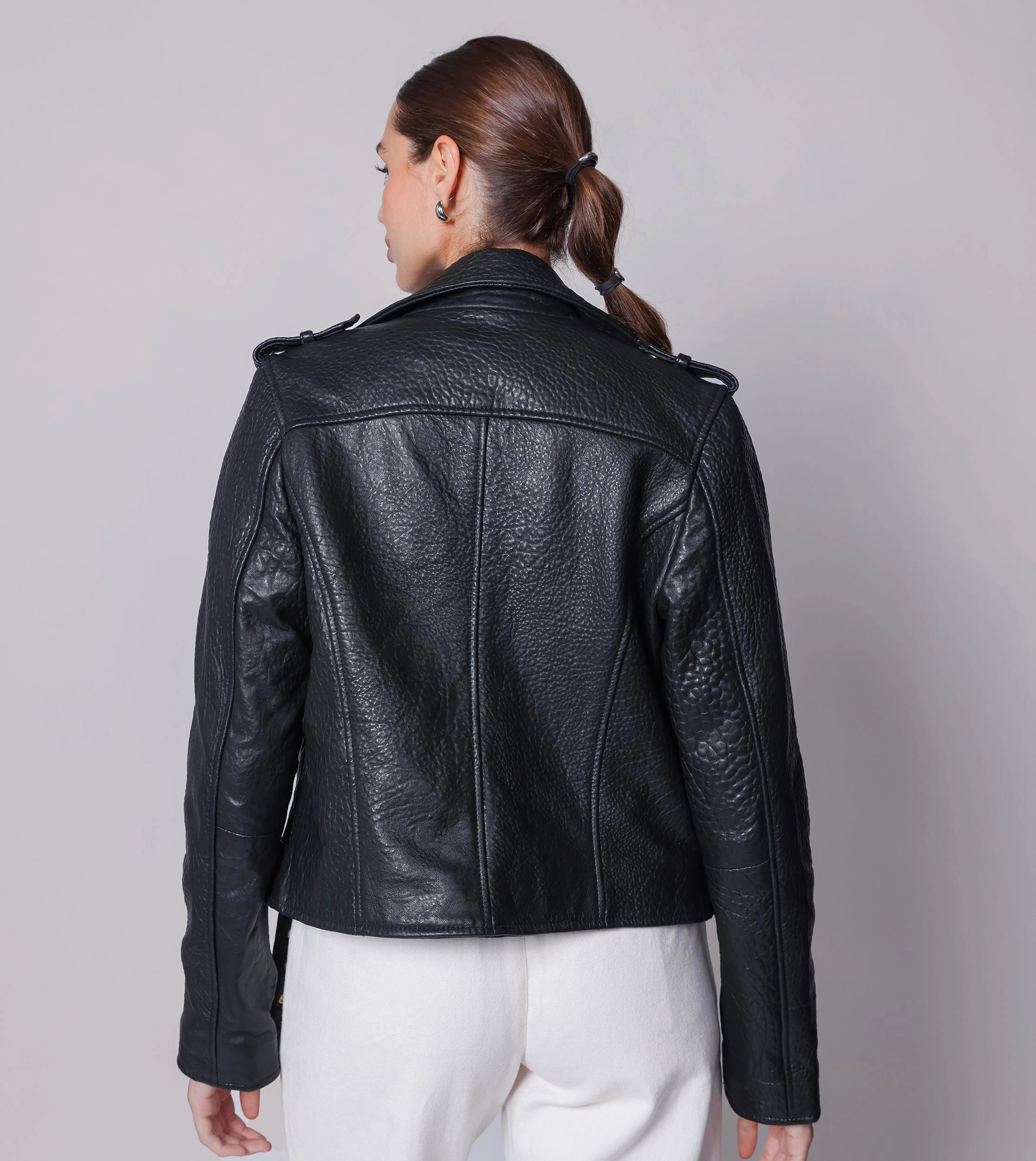 Asher Leather Jacket | Black Comfortable Fit Wear Slim Waistband