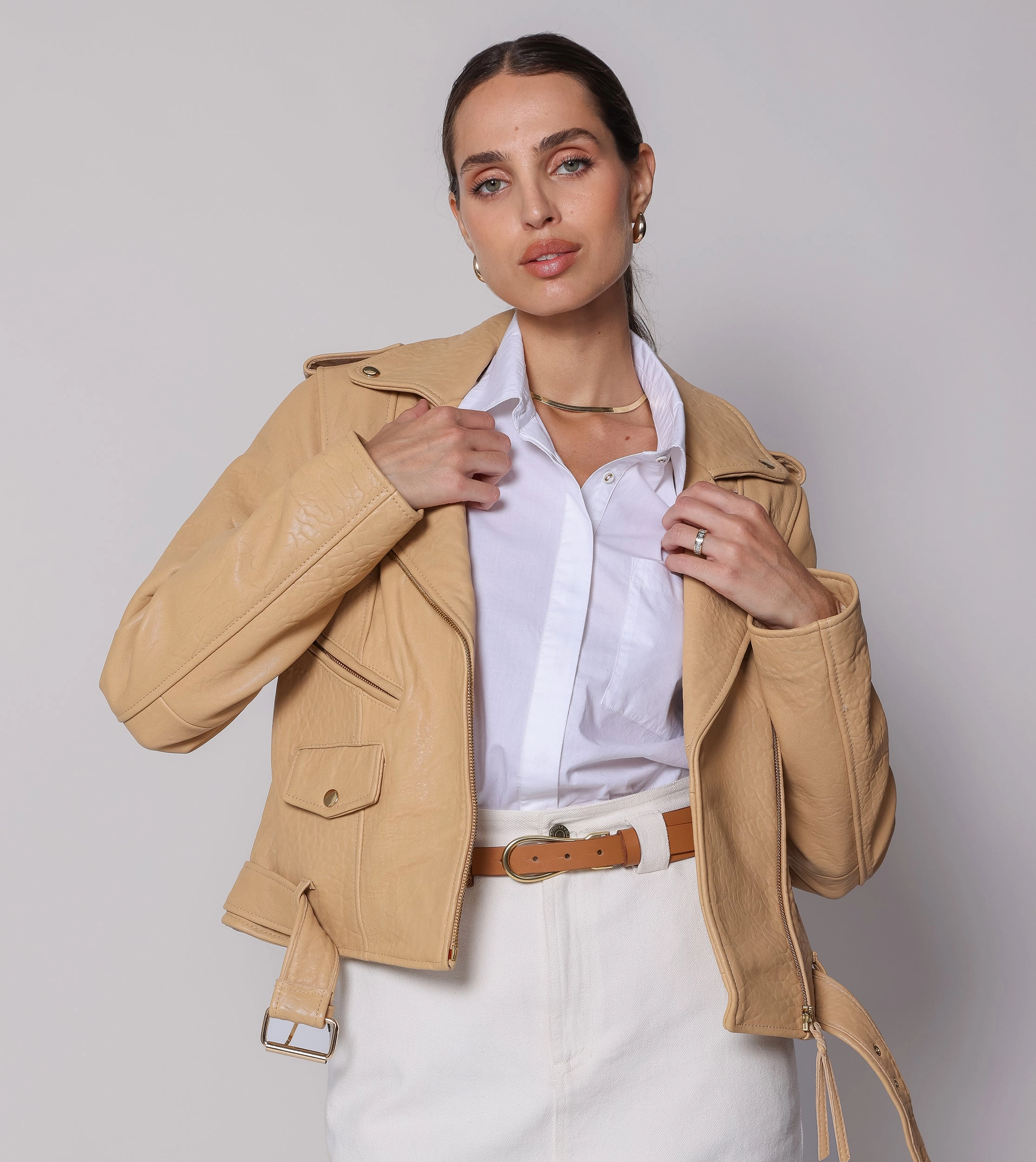 vacation wear Layer Ready Asher Leather Jacket | Tan