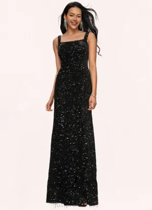 Ashlee Sheath/Column Scoop Floor-Length Sequin Prom Dresses HHP0022228