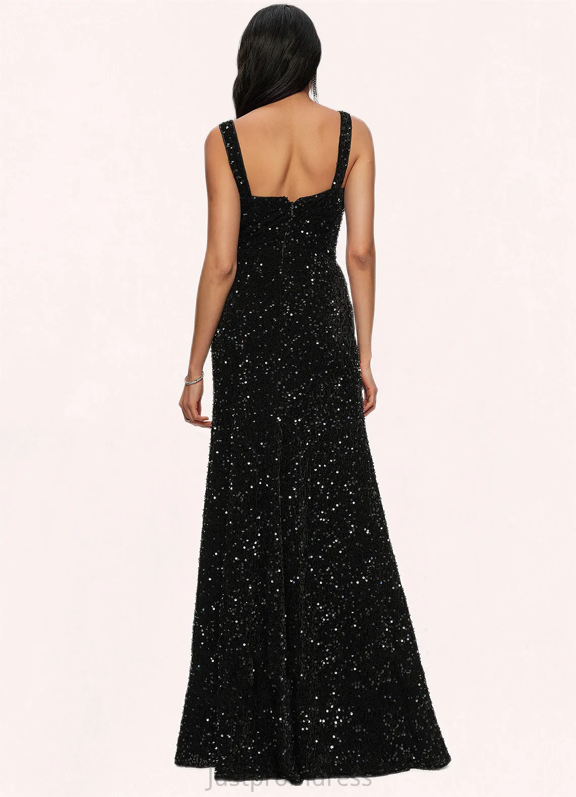 Ashlee Sheath/Column Scoop Floor-Length Sequin Prom Dresses HHP0022228