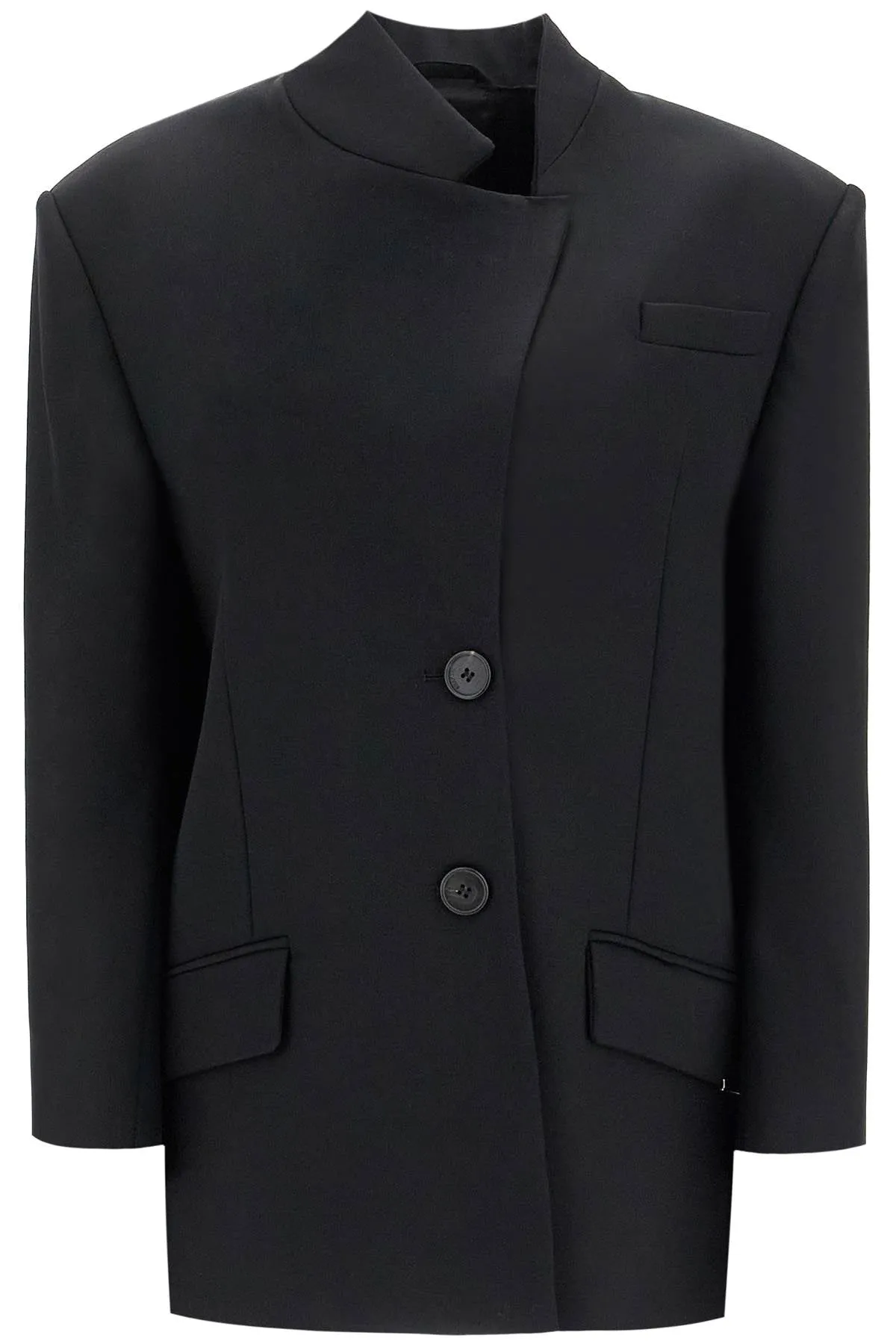 asymmetric wool blazer for 250WCG00080WWW046AA BLACK