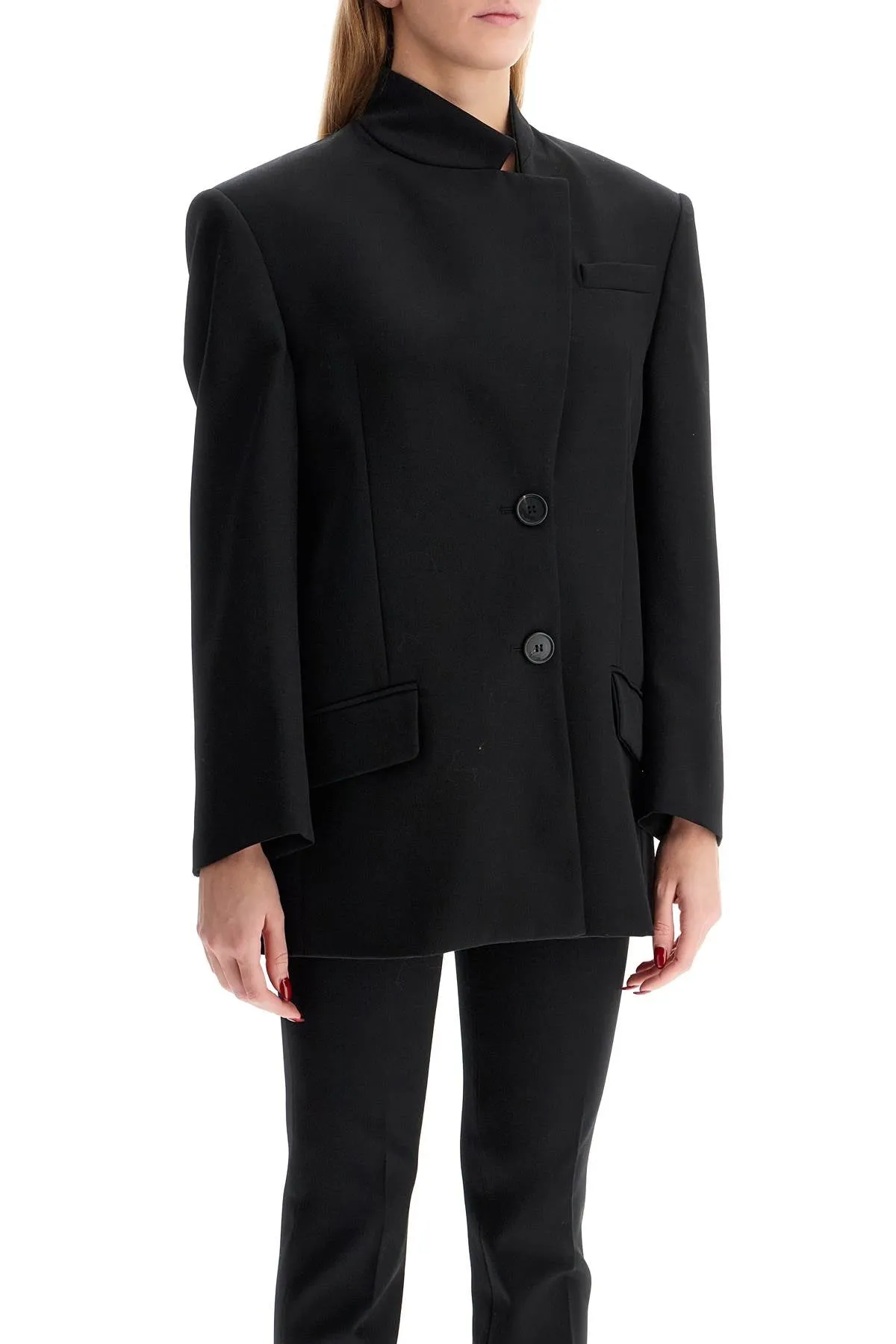 asymmetric wool blazer for 250WCG00080WWW046AA BLACK