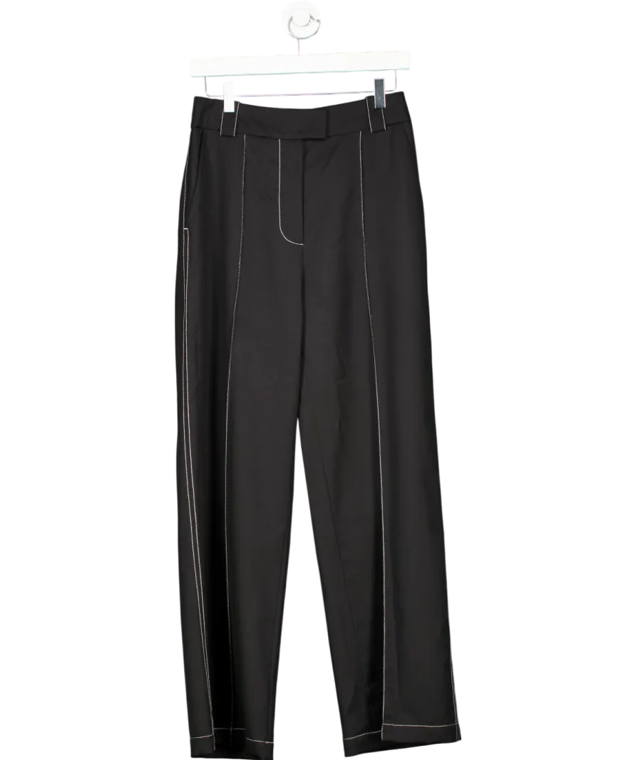 Attire The Studio Black Topstitched Trousers UK S