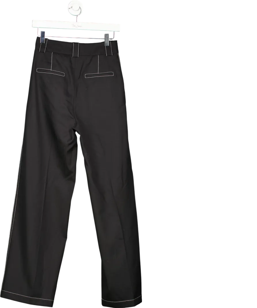 Attire The Studio Black Topstitched Trousers UK S