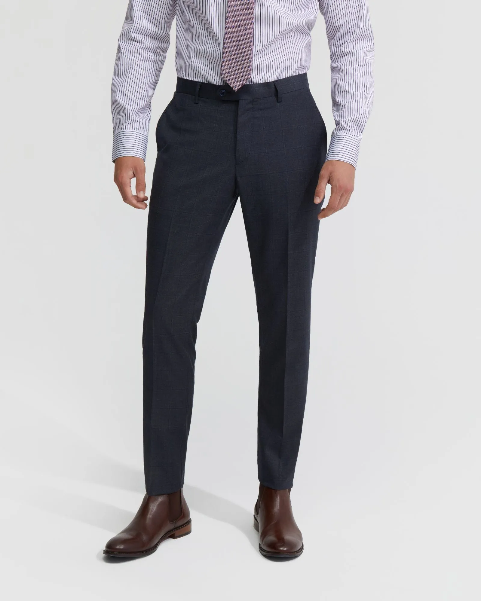 Auden Checked Wool Suit Trousers
