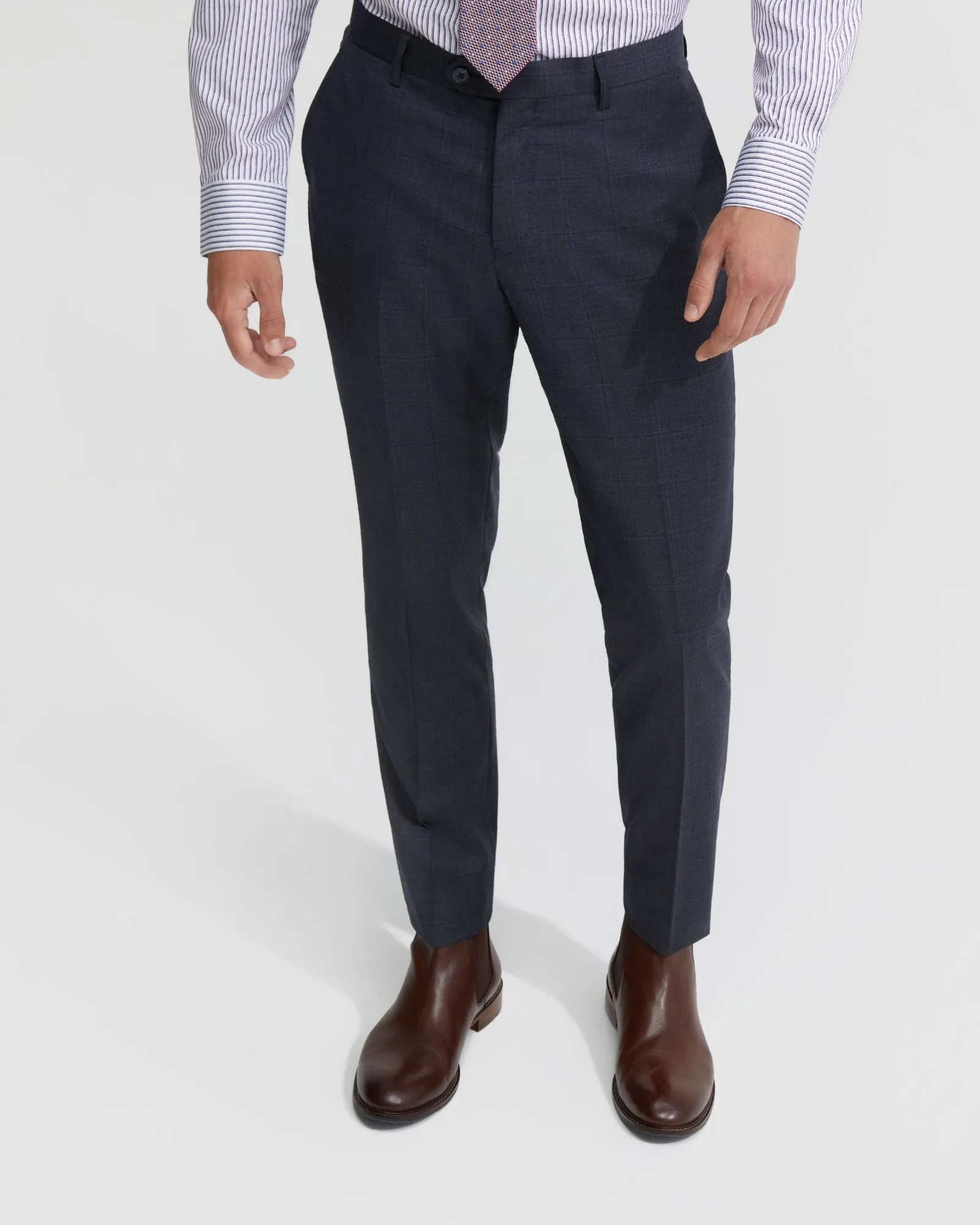 Auden Checked Wool Suit Trousers