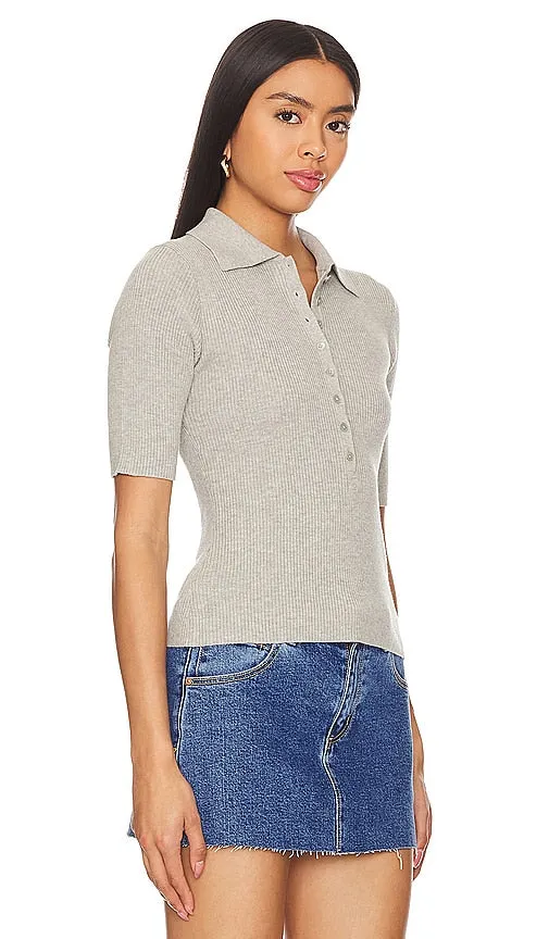 Autumn Cashmere Polo in Grey