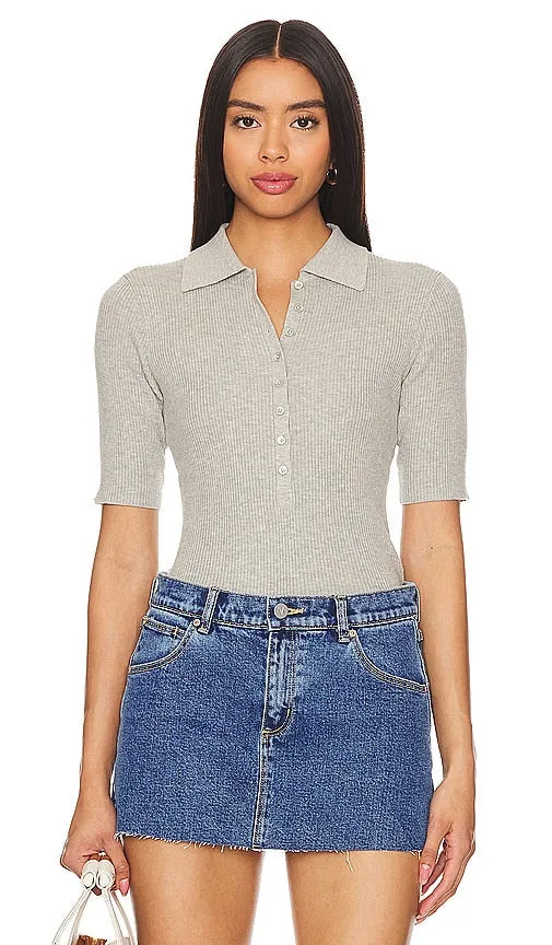 Autumn Cashmere Polo in Grey