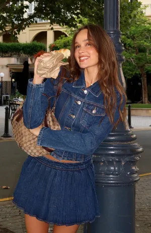 Ayla Denim Mini Skort Dark Blue Urban Edge