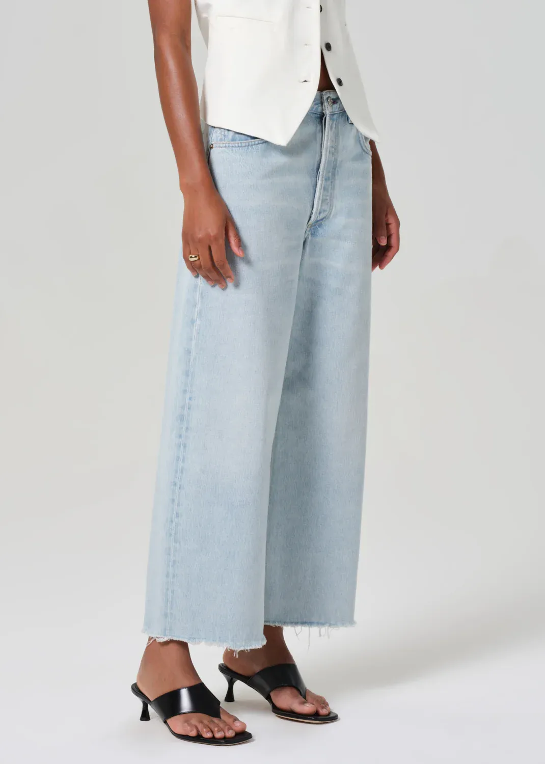 Perfect Movement Cozy and Relaxed Ayla Raw Hem Crop - Sailor