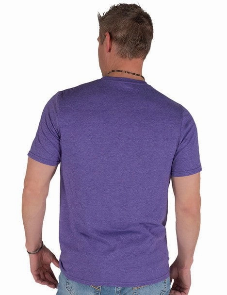 B Tuff Mens Left Chest Logo Purple Cotton Blend S/S T-Shirt Light Fit Eye-Catching