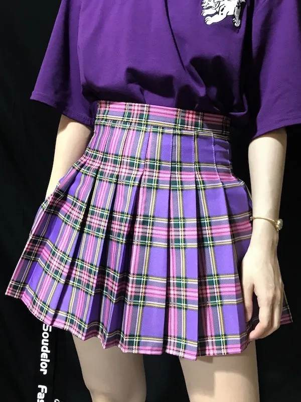 Back to Stock [Plus size] E-girl purple plaid skirt