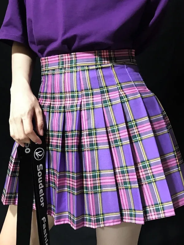 Back to Stock [Plus size] E-girl purple plaid skirt