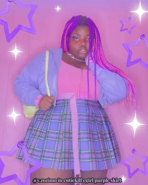 Back to Stock [Plus size] E-girl purple plaid skirt