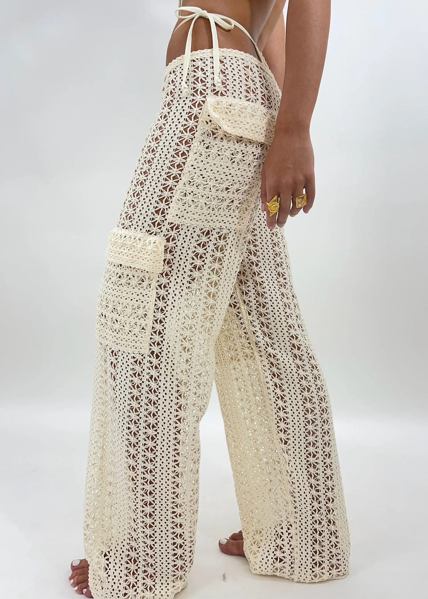 Outdoor Activity Breathable mesh lining Bahia Cargo Pants | Beige Crochet