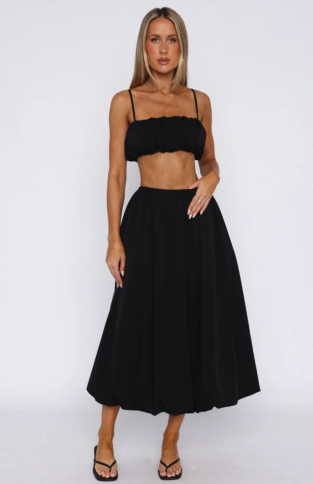 Patchwork Design All I Wanted Was You Midi Skirt Black