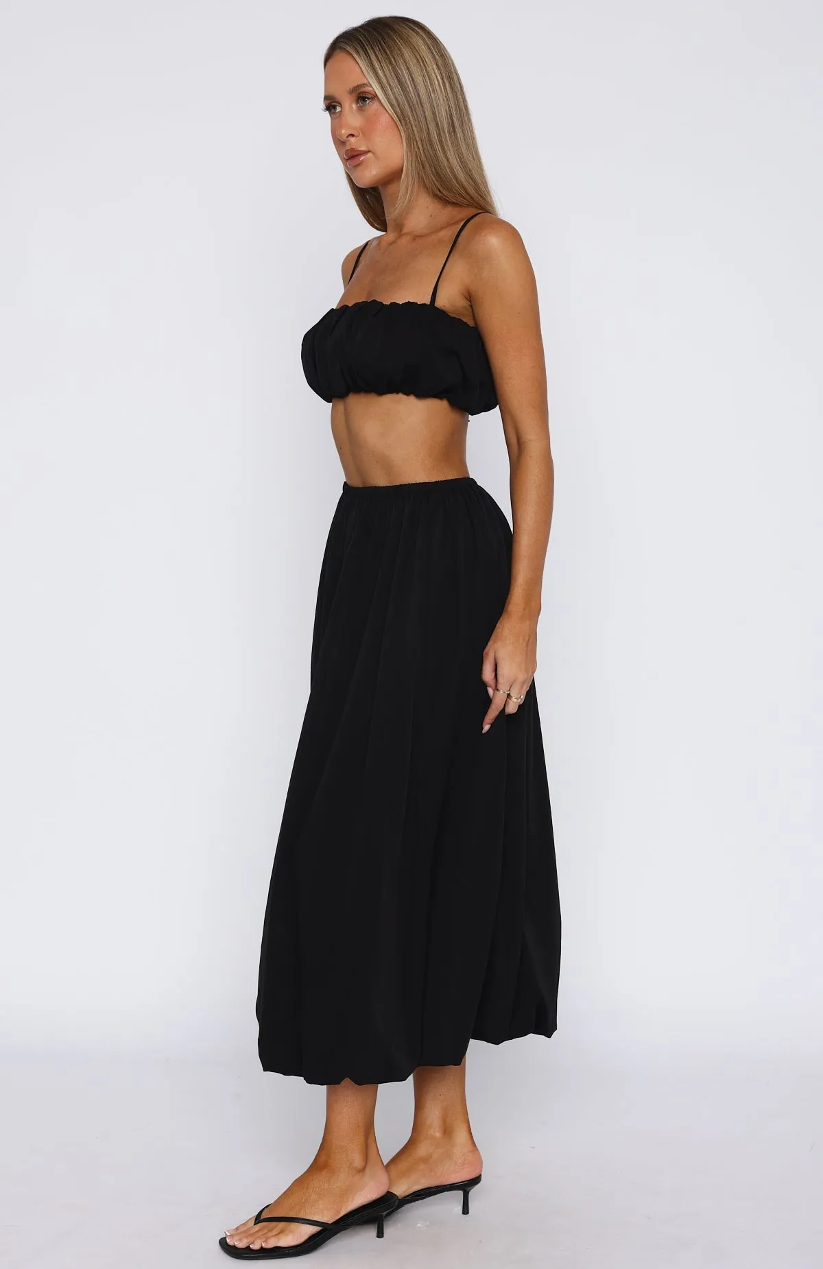 On-The-Go Outfit All I Wanted Was You Midi Skirt Black