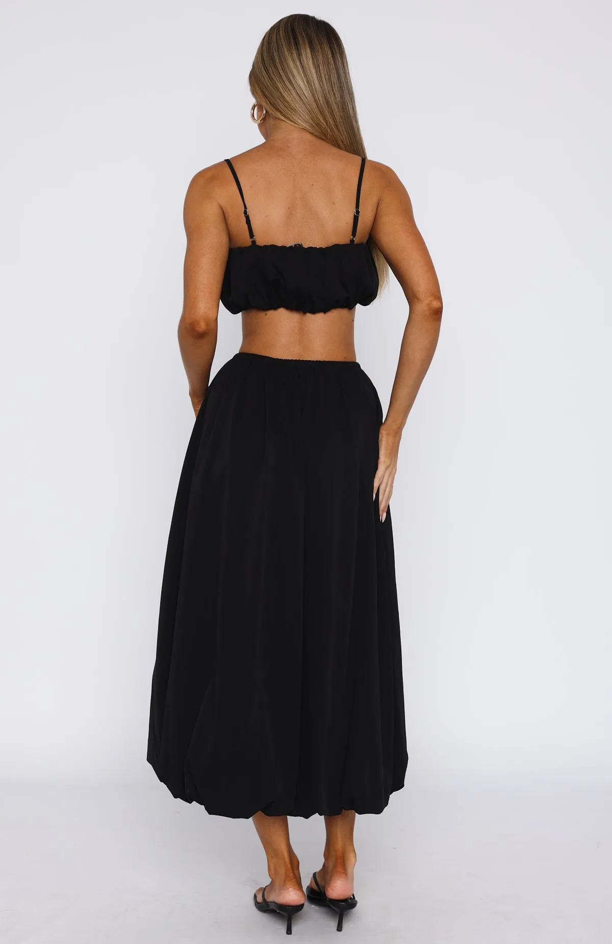 Travel Ready Clean Mood All I Wanted Was You Midi Skirt Black