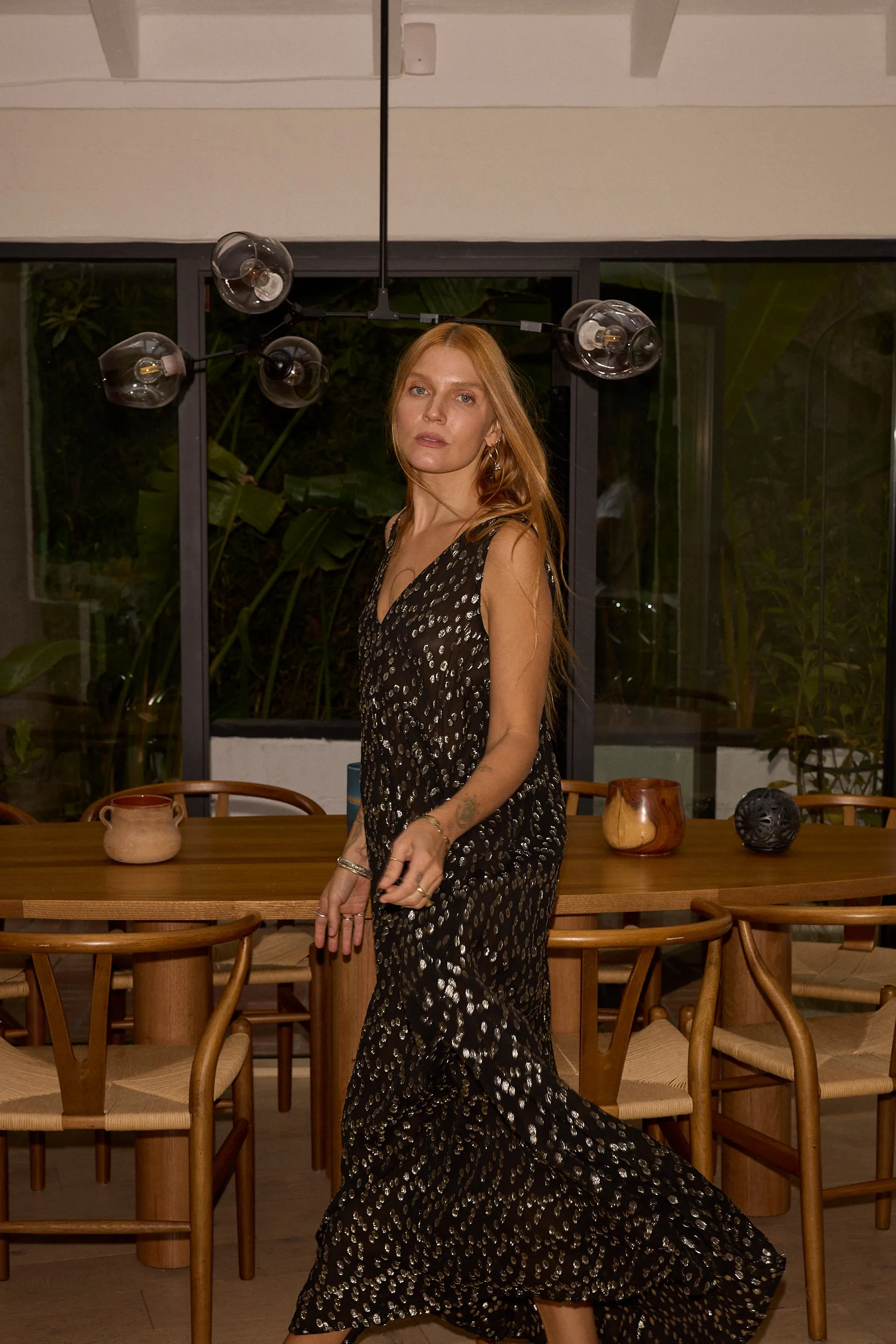 Minimalist fit-and-flare tailored look TOVA MAXI