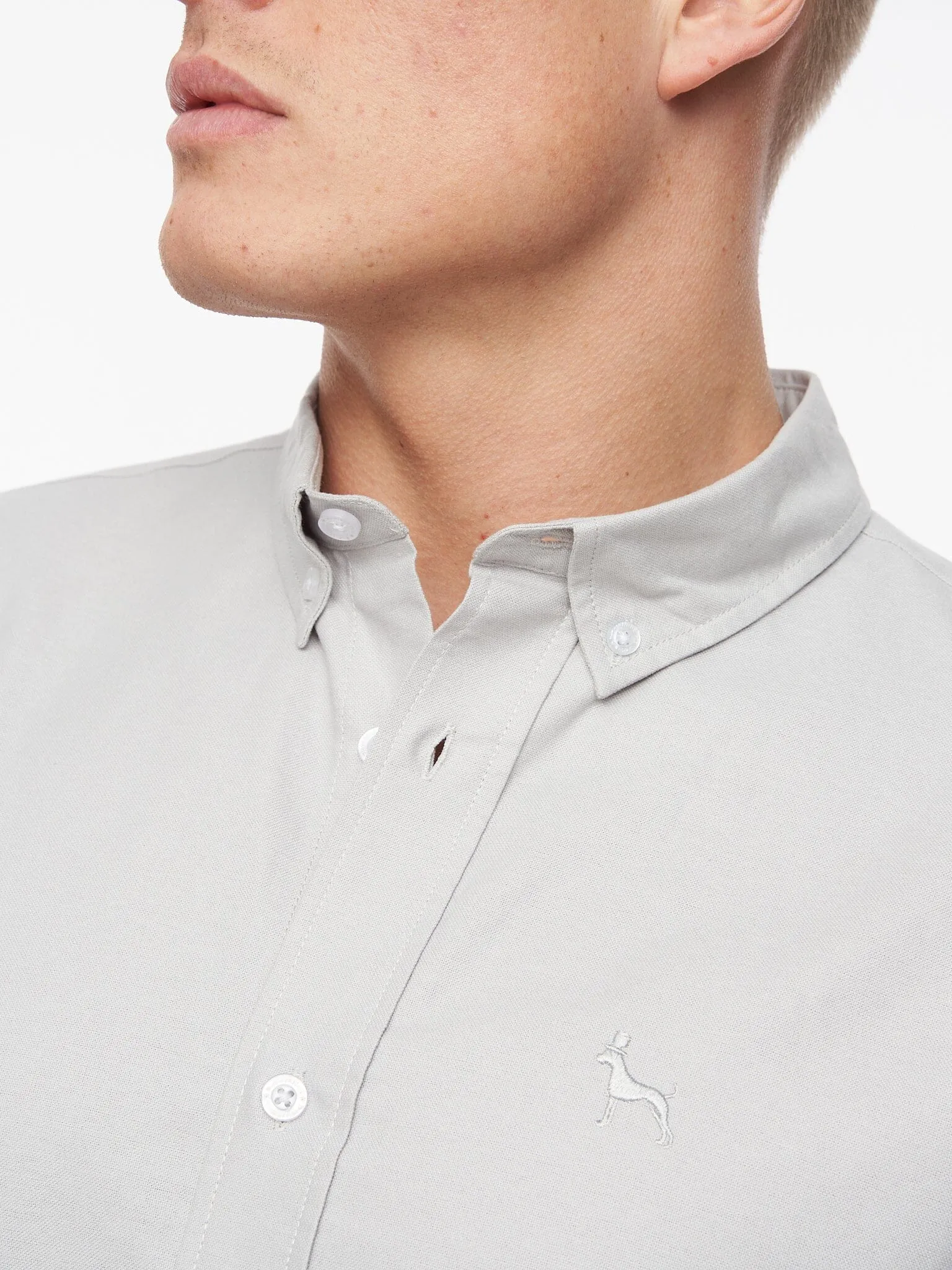 Balton Short Sleeve Oxford Shirt Light Grey