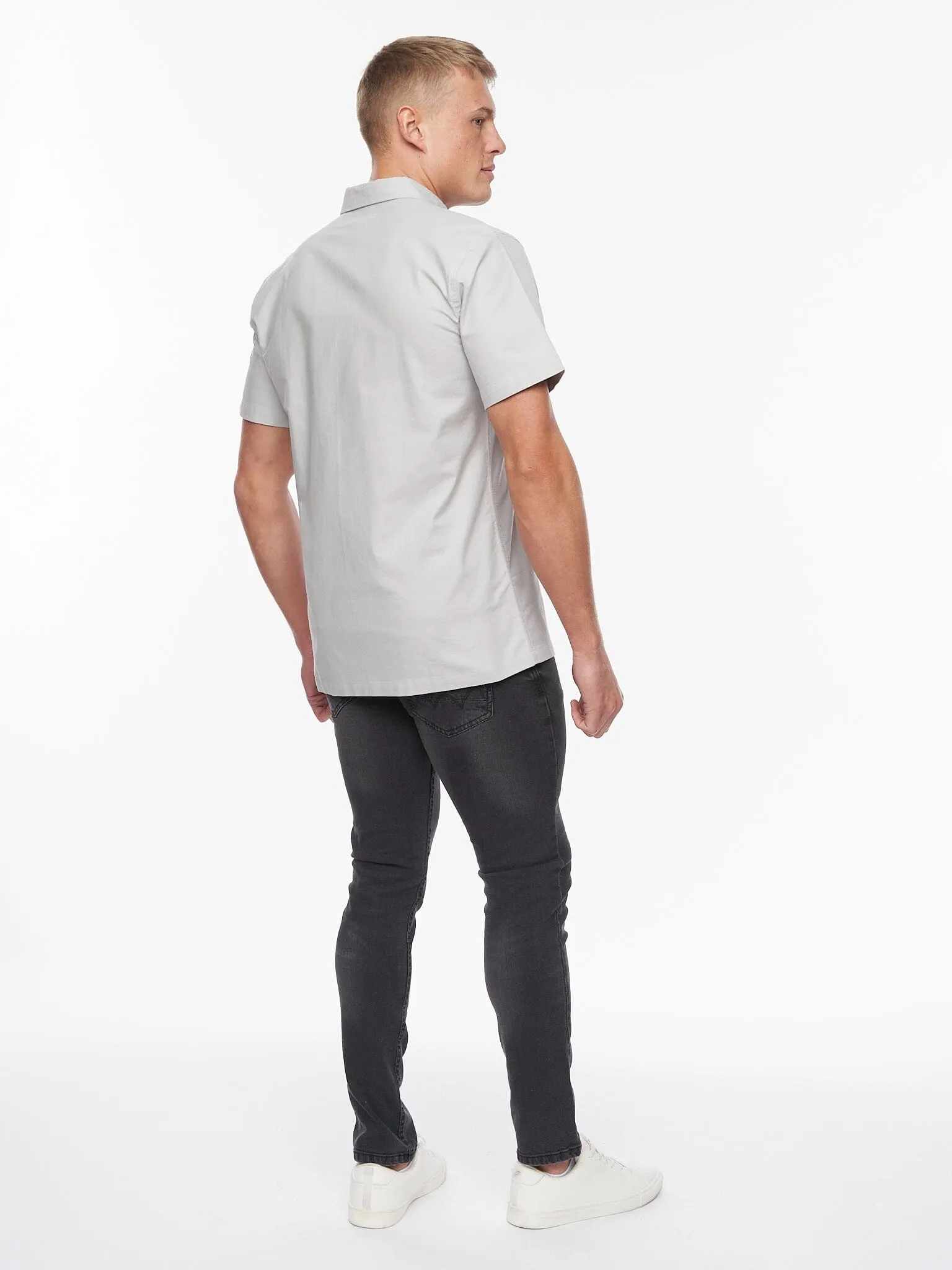 Balton Short Sleeve Oxford Shirt Light Grey