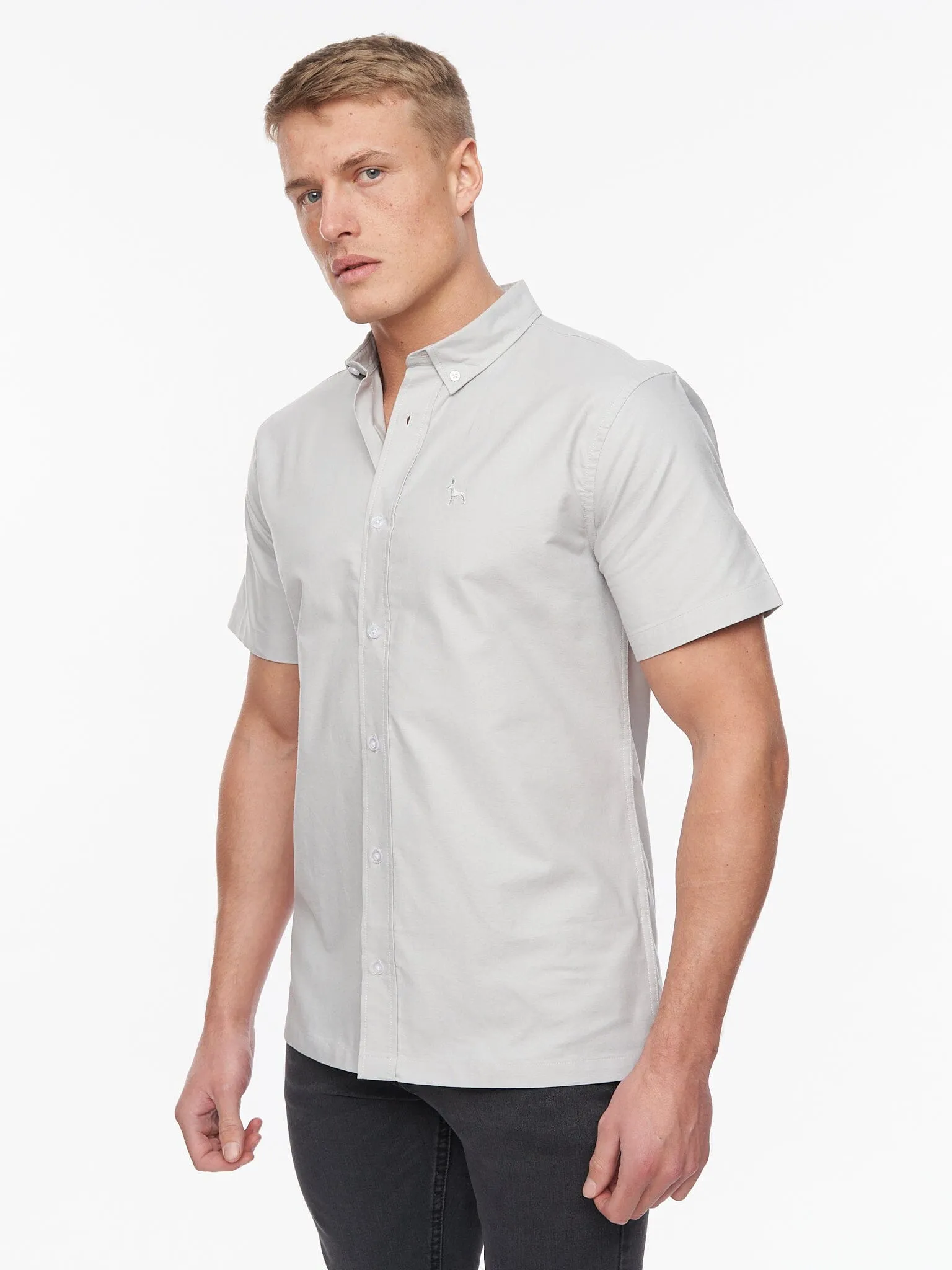 Balton Short Sleeve Oxford Shirt Light Grey