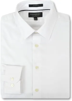 Banana Republic Mens 801207 Slim Fit Wrinkle Resistant Untucked Button Down Shirt,