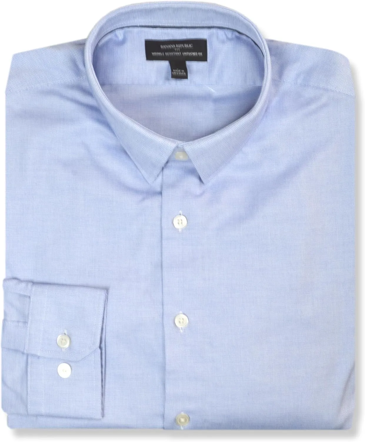 Banana Republic Mens 801207 Slim Fit Wrinkle Resistant Untucked Button Down Shirt,