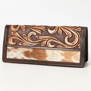 BAR H EQUINE Rodeo Floral Bifold & Trifold Wallet For Men Women HairOn Genuine Leather Brown