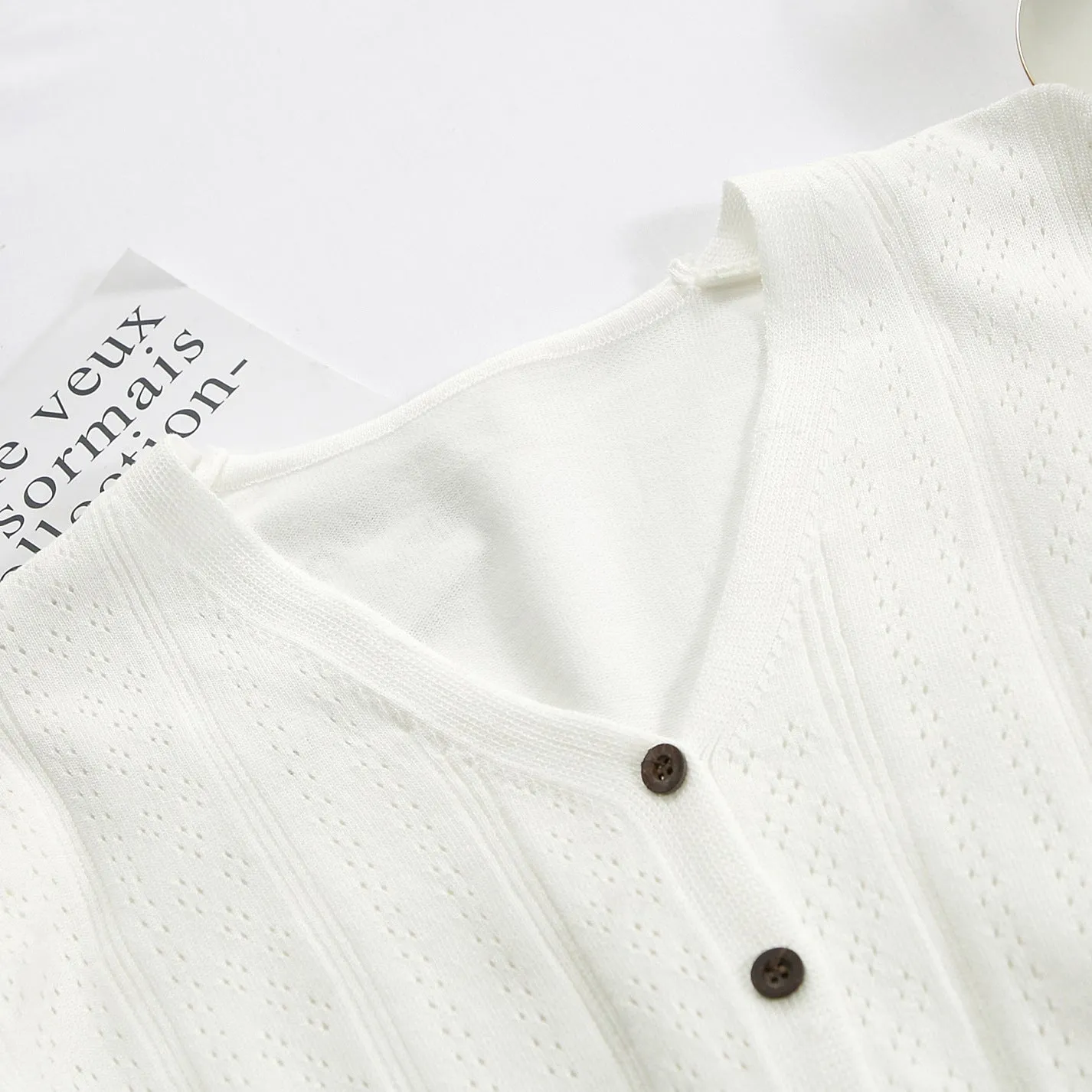 Bare Belly INS Popular cecShort Sleeve Tops Women Summer V-Neck Cardigan See Through Thin Short Sweater Outerwear