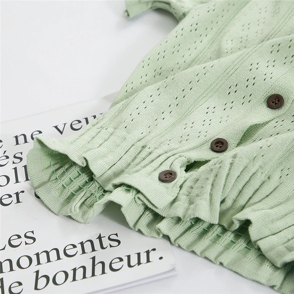 Bare Belly INS Popular cecShort Sleeve Tops Women Summer V-Neck Cardigan See Through Thin Short Sweater Outerwear